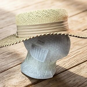 AHead Beige Straw Golf Hat with SPF 50 Size L XL